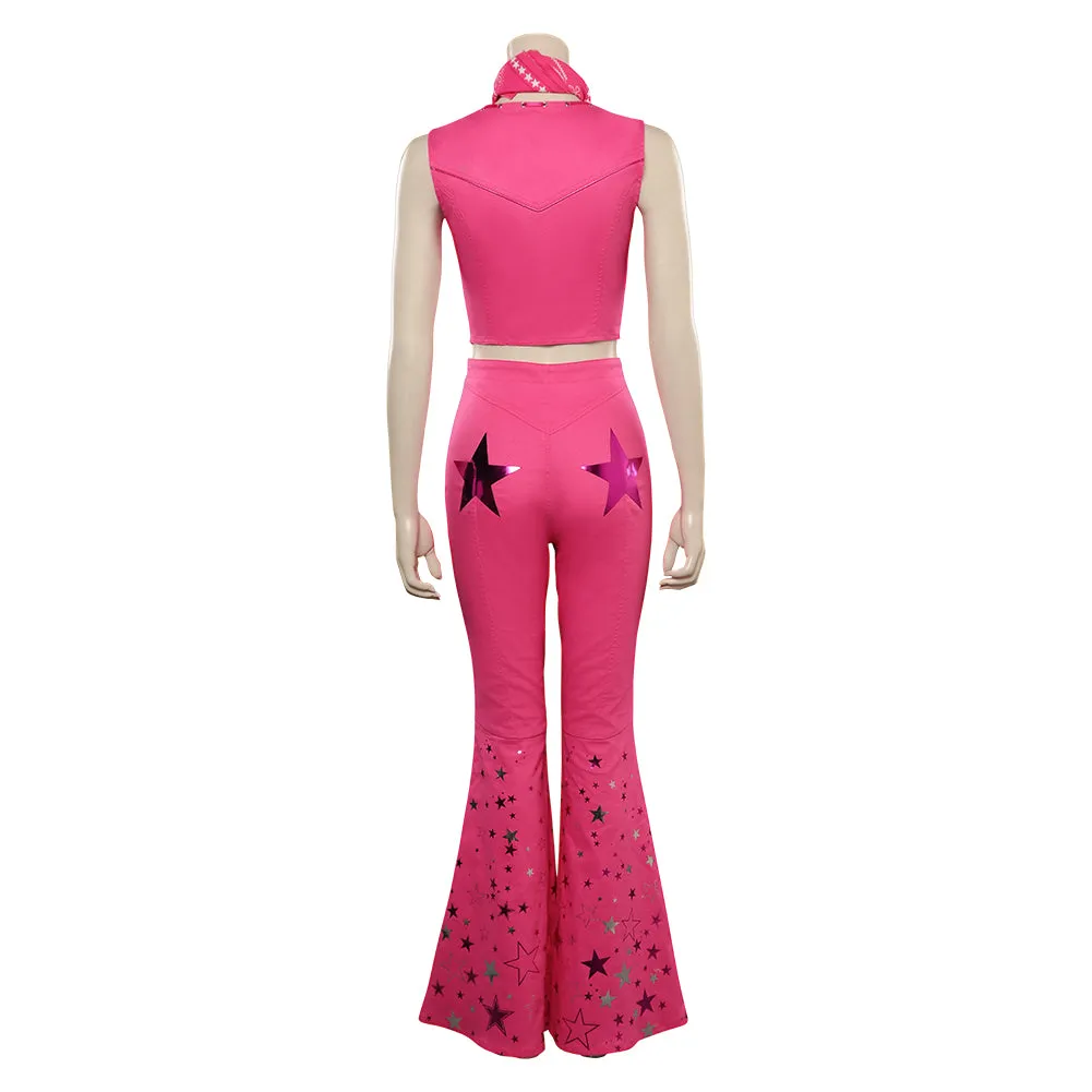 2023 Pink Cowgirl Star-Covered Flared Pants Cosplay Costume