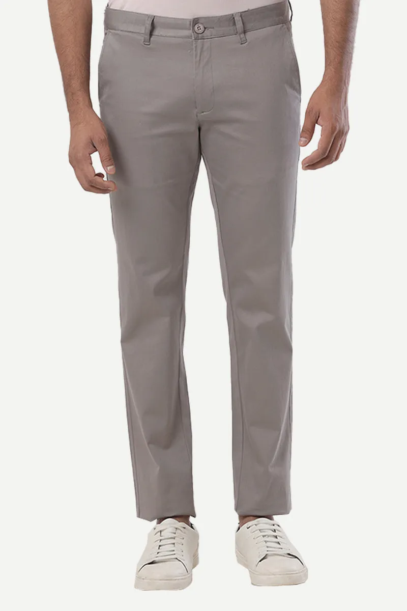 Basic Chino - Gray Trouser For Men | Ariser