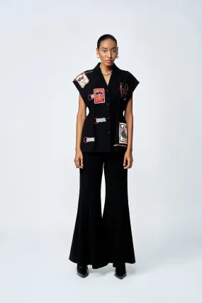 BELL BOTTOM PANTS OF ( STAMP ROBE JACKET )