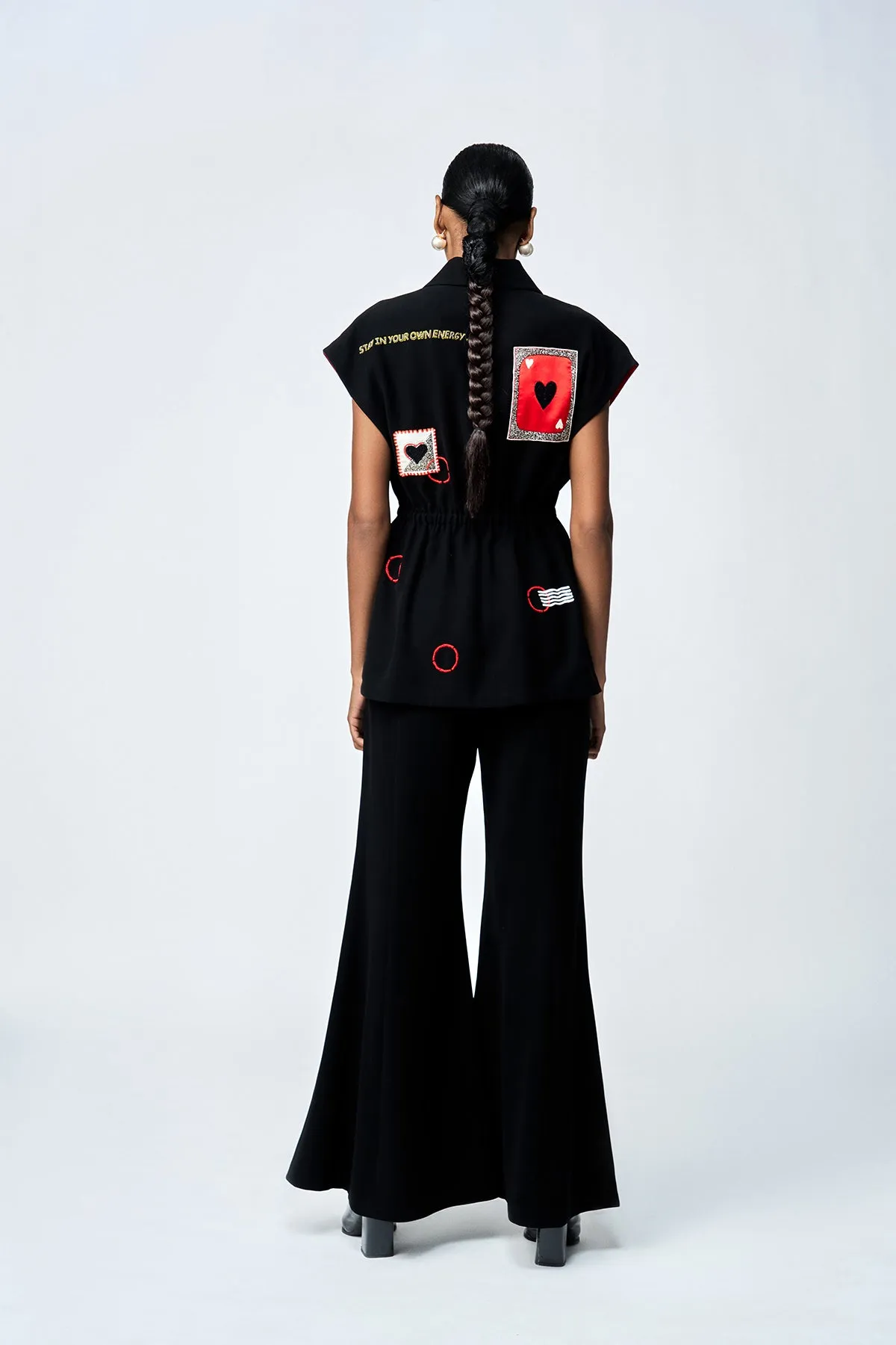 BELL BOTTOM PANTS OF ( STAMP ROBE JACKET )