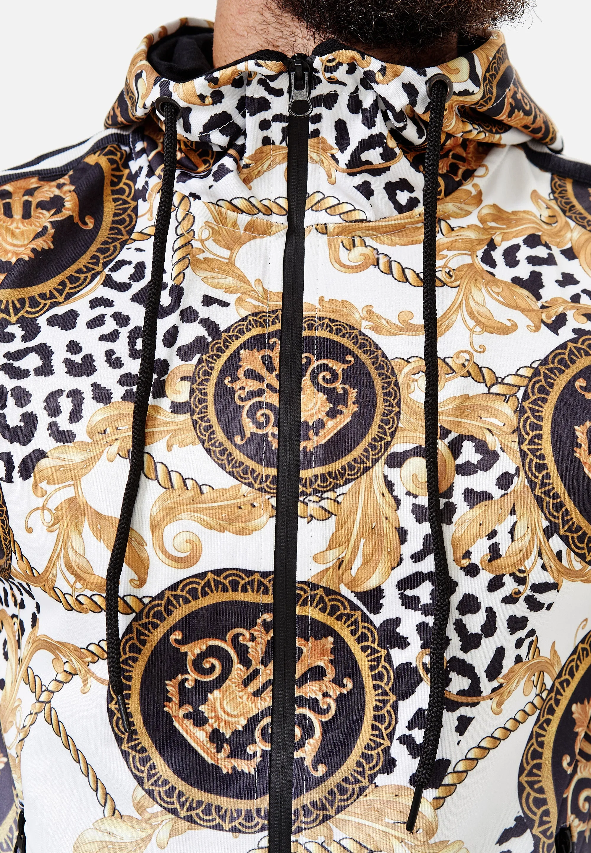Boss Cheetah Hoodie TrackSuit - White  X89A