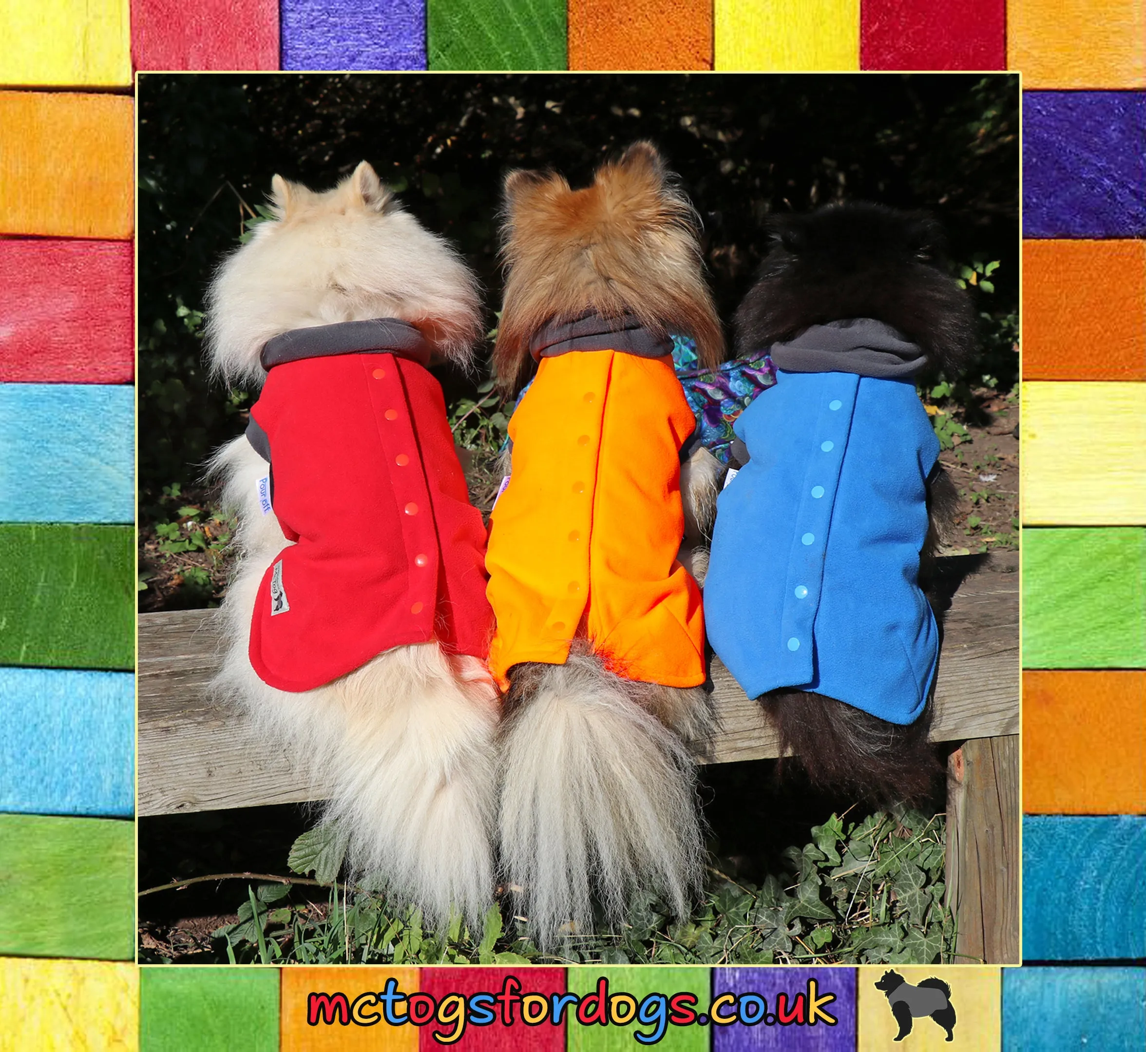 Cobalt Blue Double Layer Waterproof Microfleece McTog Dog Jumper - Back Poppers