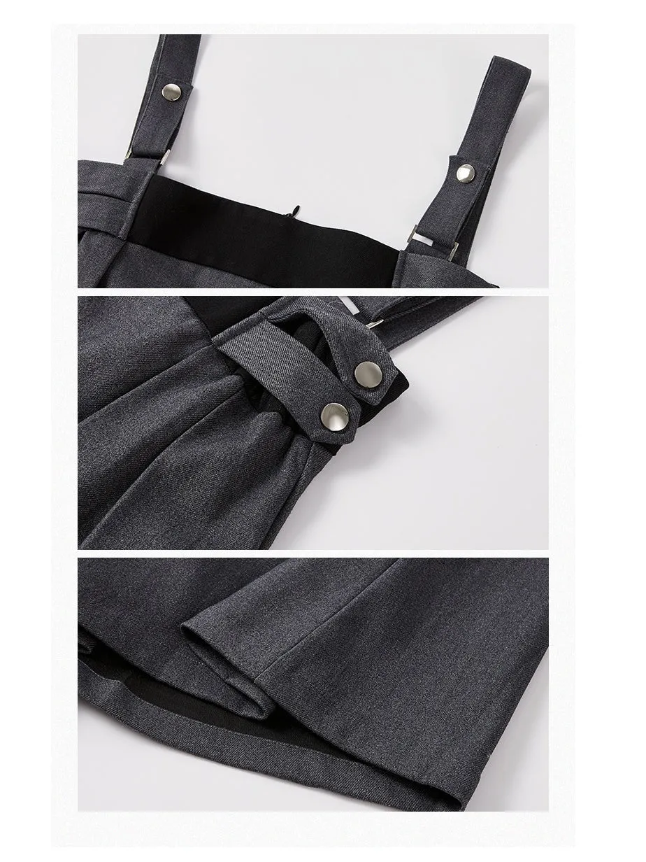 Color Contrast Adjustable Strap Skirt