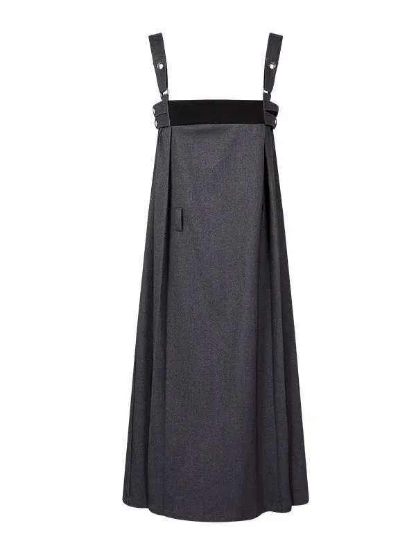 Color Contrast Adjustable Strap Skirt