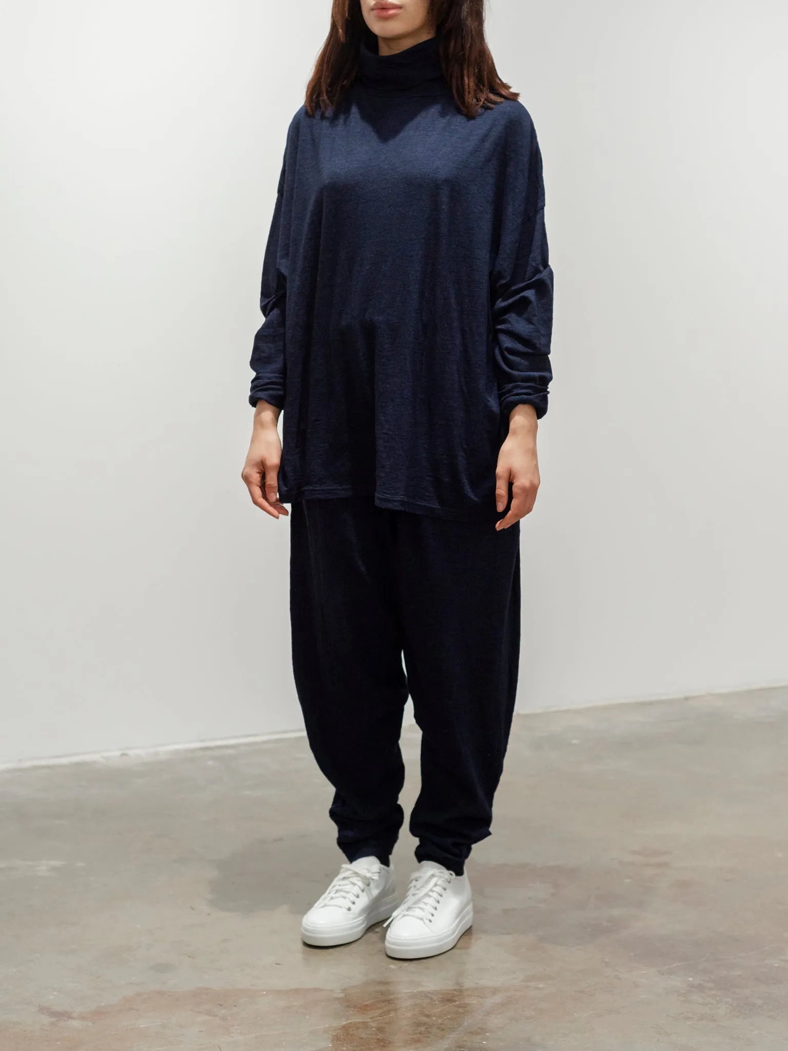 Cotton Turtleneck Pullover - Navy
