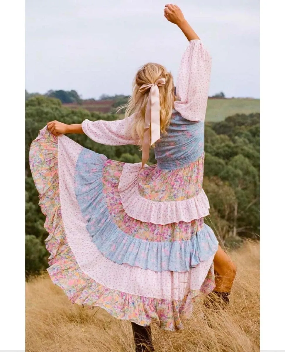 Dolly Ra Ra Patchwork Maxi Dress