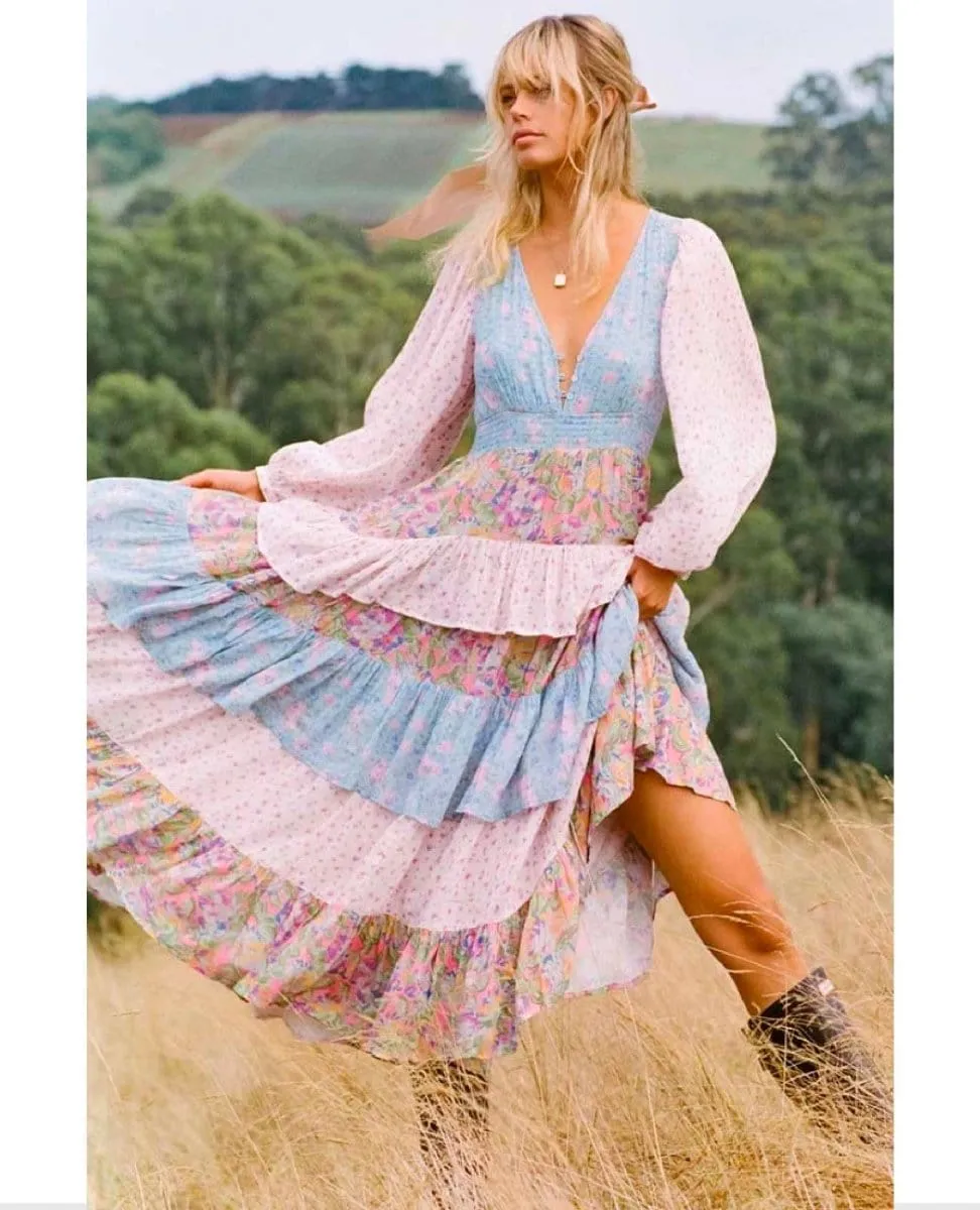 Dolly Ra Ra Patchwork Maxi Dress