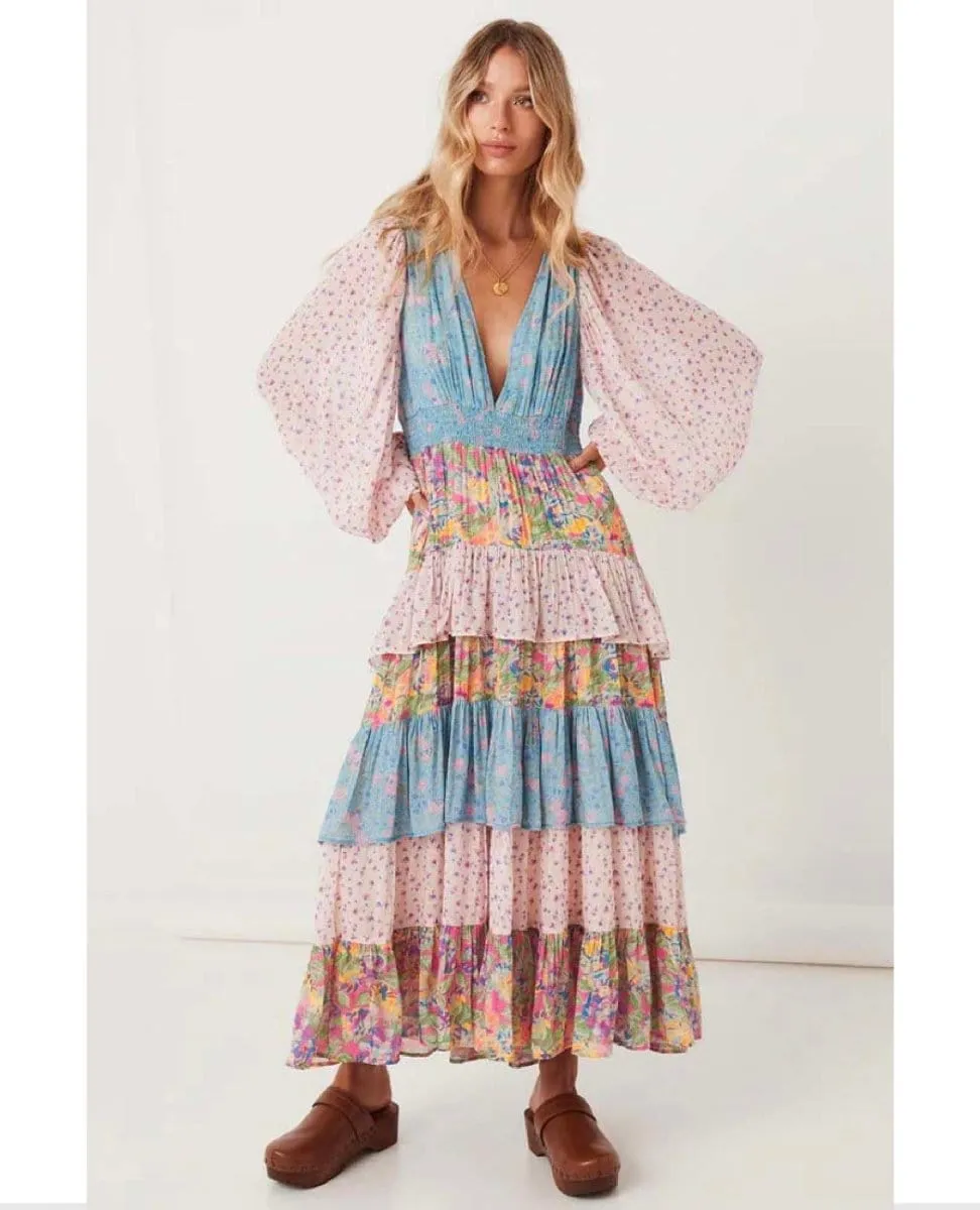 Dolly Ra Ra Patchwork Maxi Dress