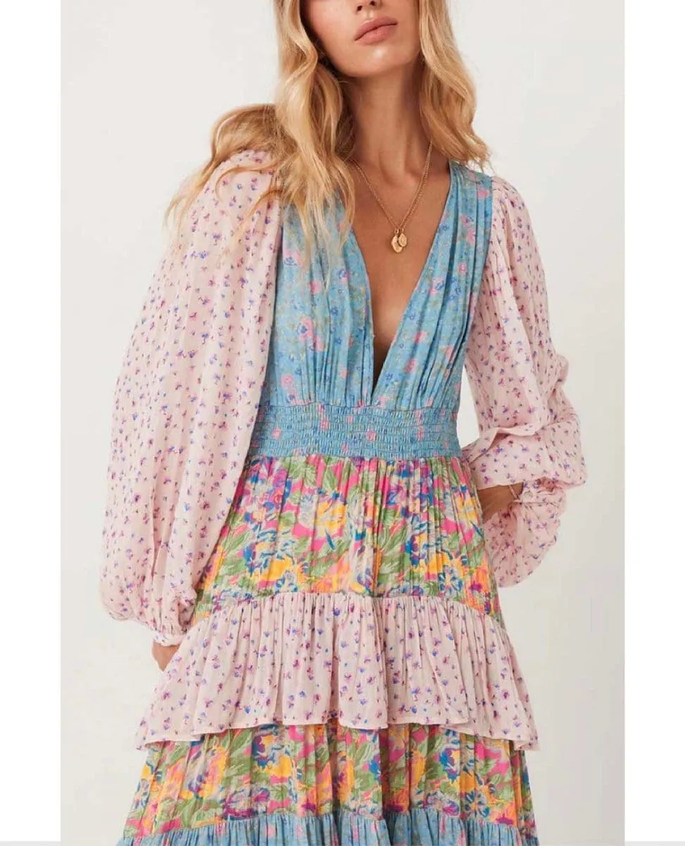 Dolly Ra Ra Patchwork Maxi Dress