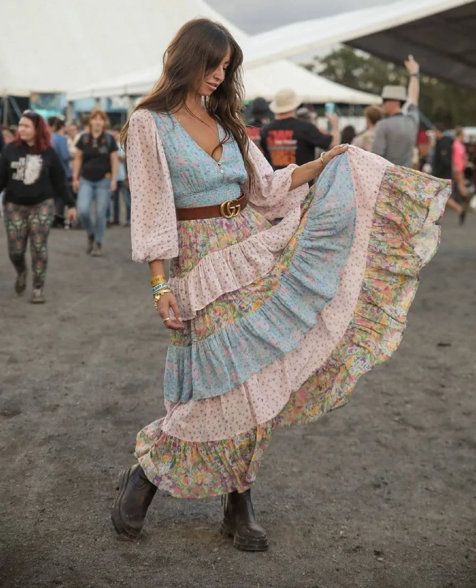 Dolly Ra Ra Patchwork Maxi Dress