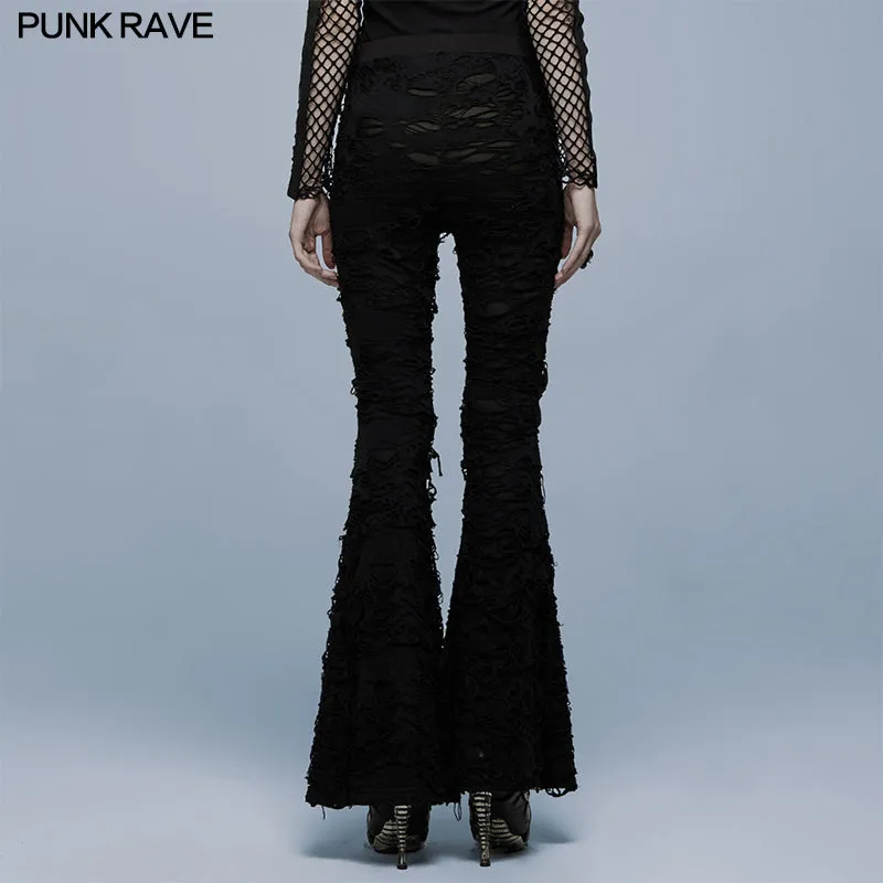 Gothic flare long pants