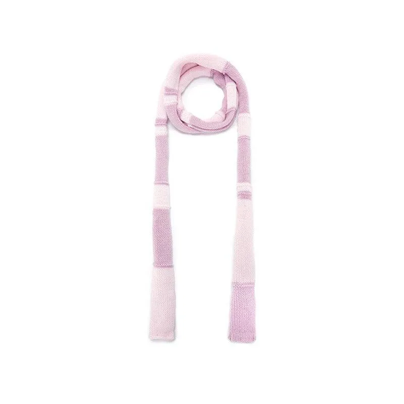 Ladies Color Block Stripe Skinny Soft Scarf YW035