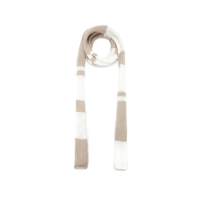 Ladies Color Block Stripe Skinny Soft Scarf YW035