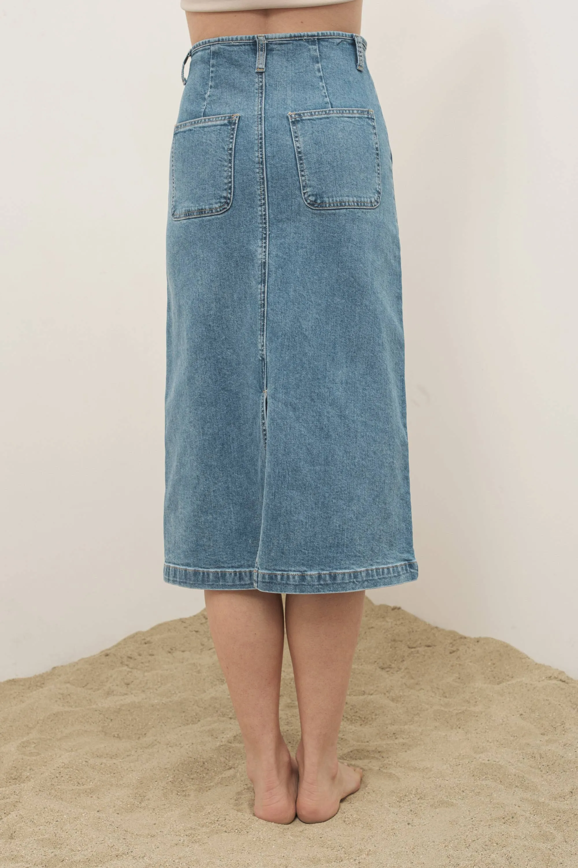 MIDI DENIM SKIRTS