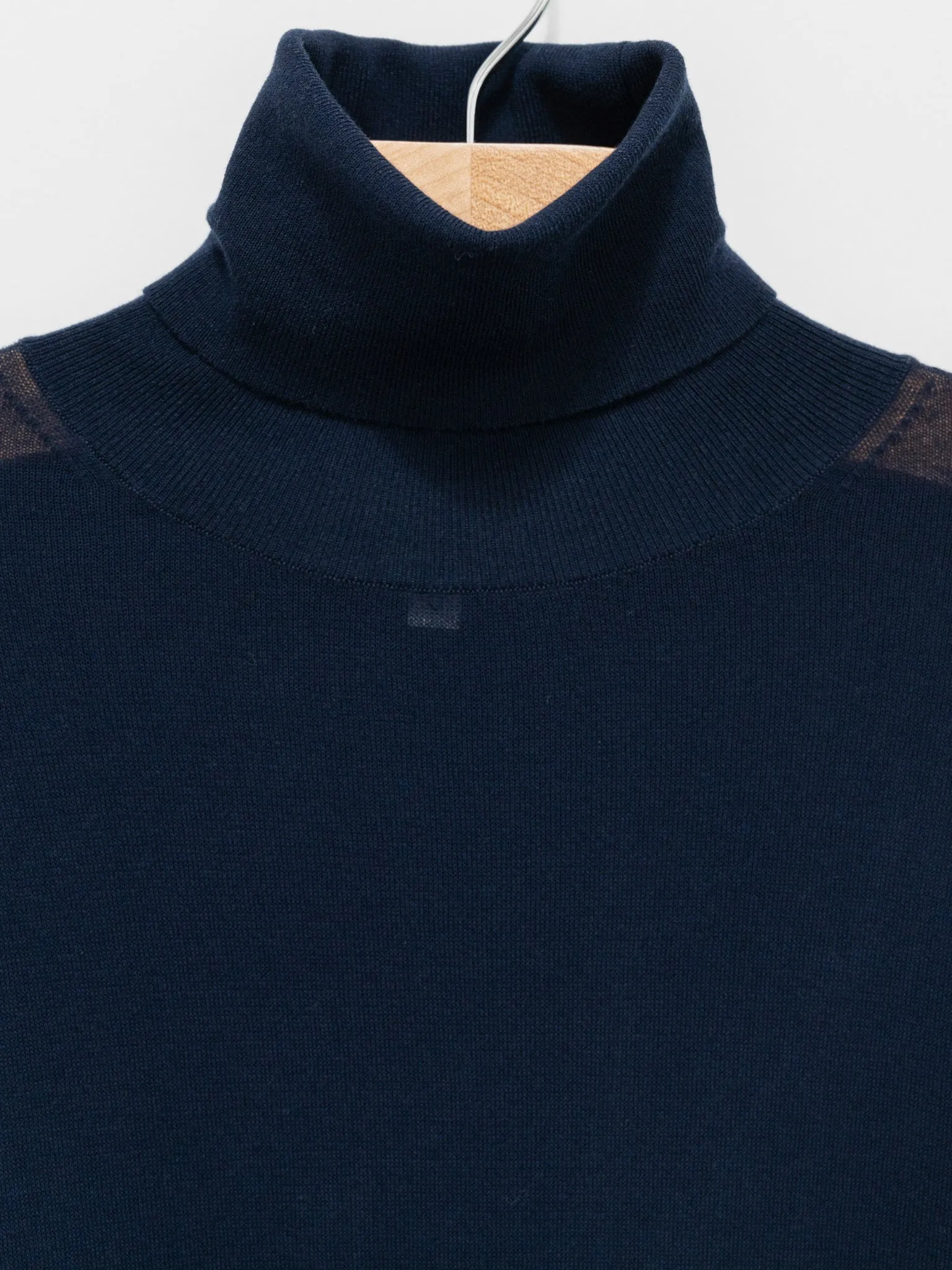 Nilo Fine Crepe Cotton Turtleneck Tee - Darkest Navy