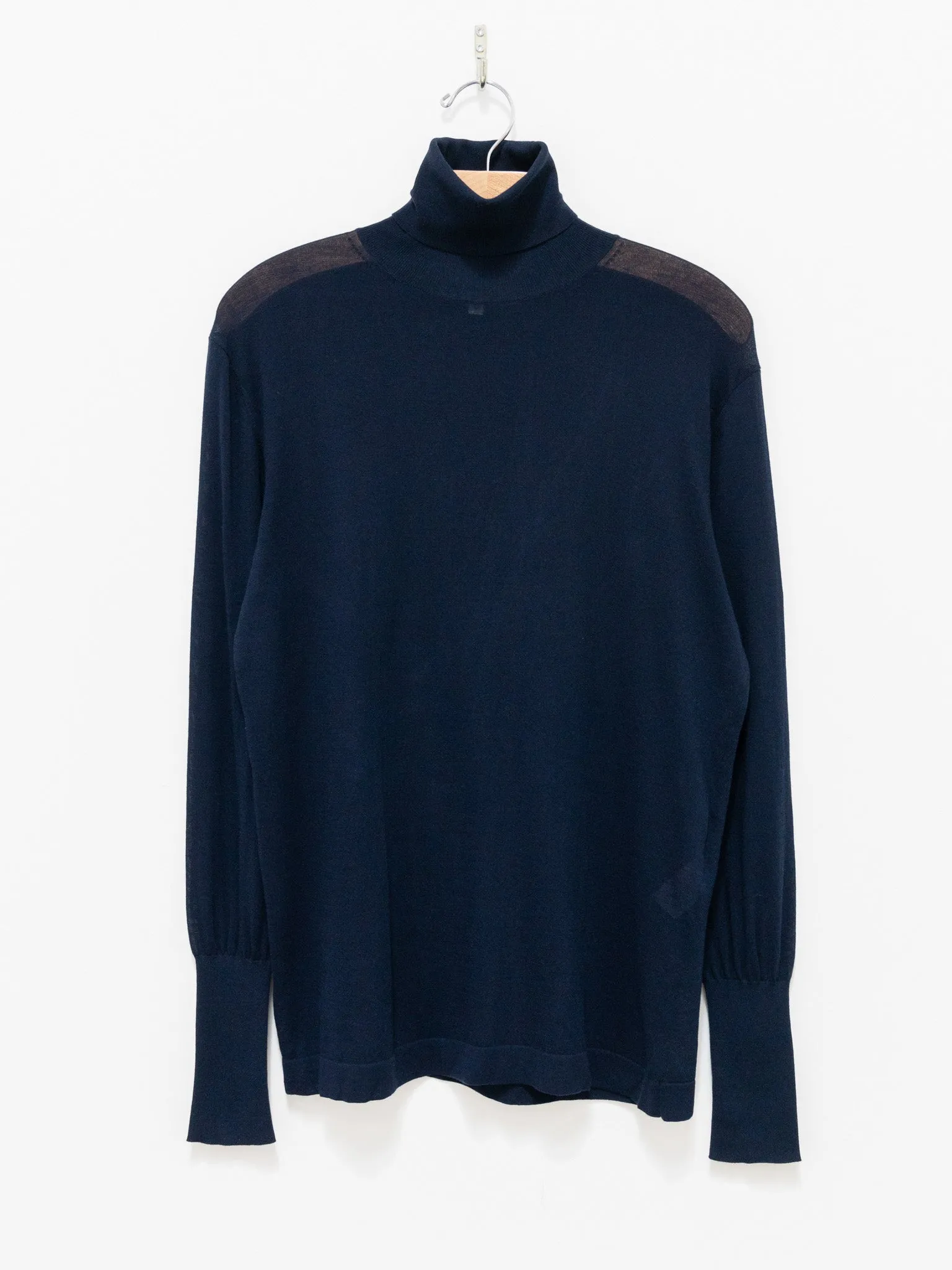 Nilo Fine Crepe Cotton Turtleneck Tee - Darkest Navy