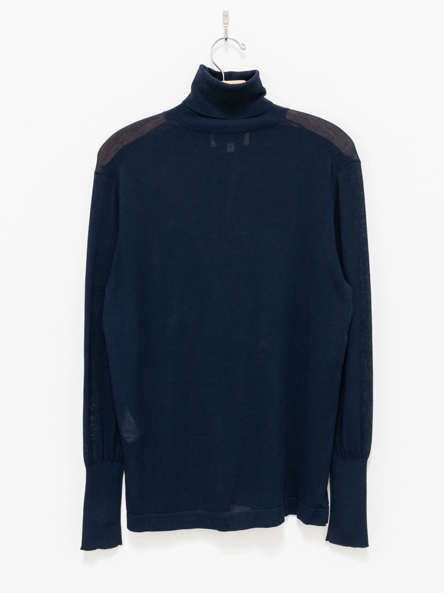 Nilo Fine Crepe Cotton Turtleneck Tee - Darkest Navy
