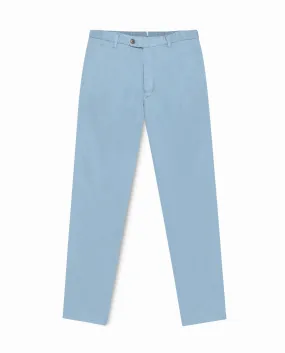 Olimpias Cotton Light Blue Garment Dyed Stretch Fine Twill