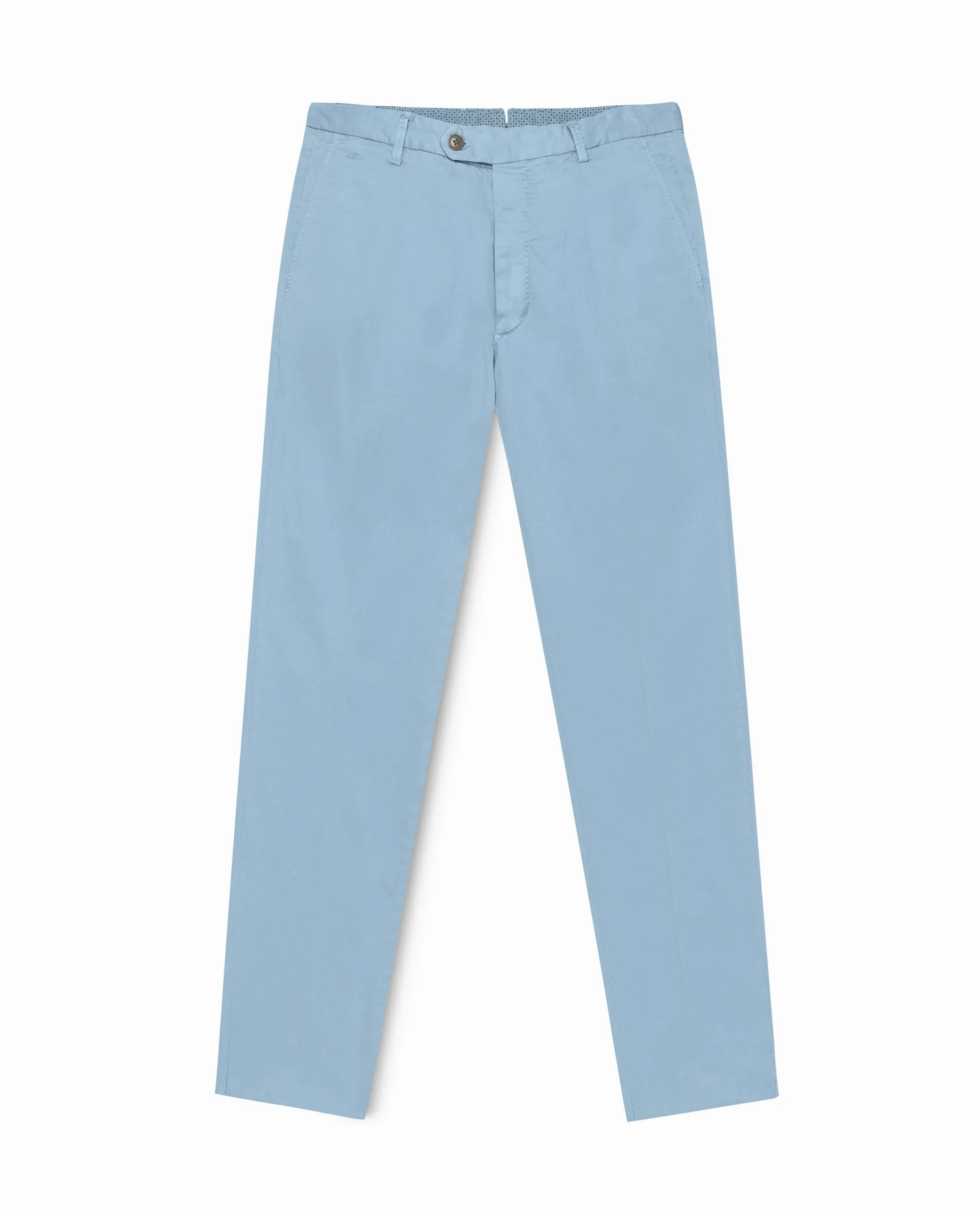 Olimpias Cotton Light Blue Garment Dyed Stretch Fine Twill