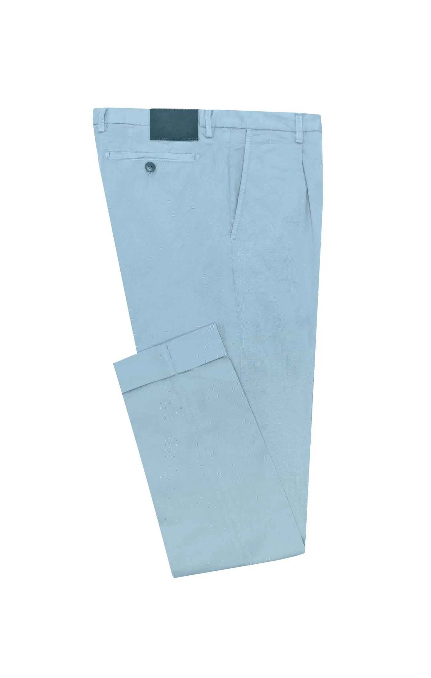 Olimpias Cotton Light Blue Garment Dyed Stretch Fine Twill