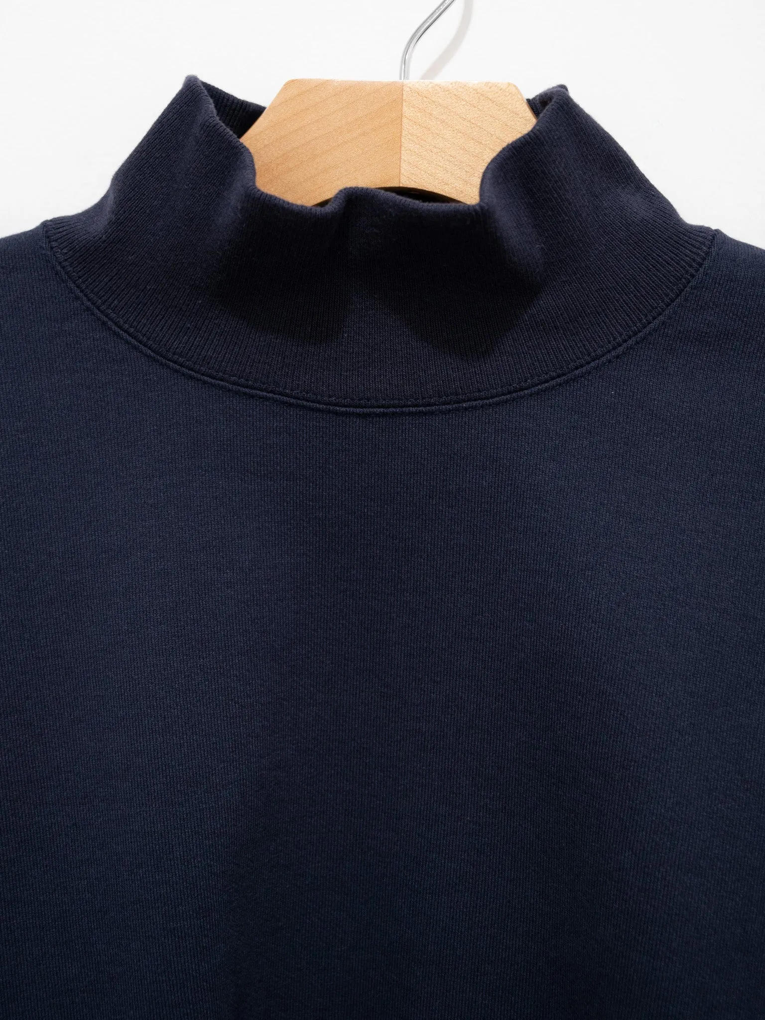 Organic Cotton Blend Heavyweight Fleece Turtleneck - Navy