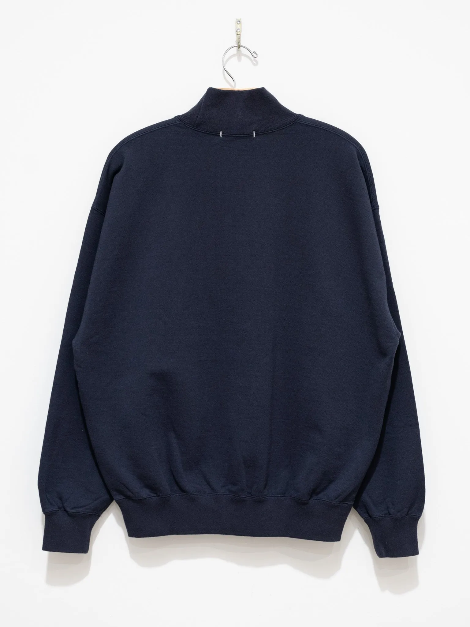 Organic Cotton Blend Heavyweight Fleece Turtleneck - Navy
