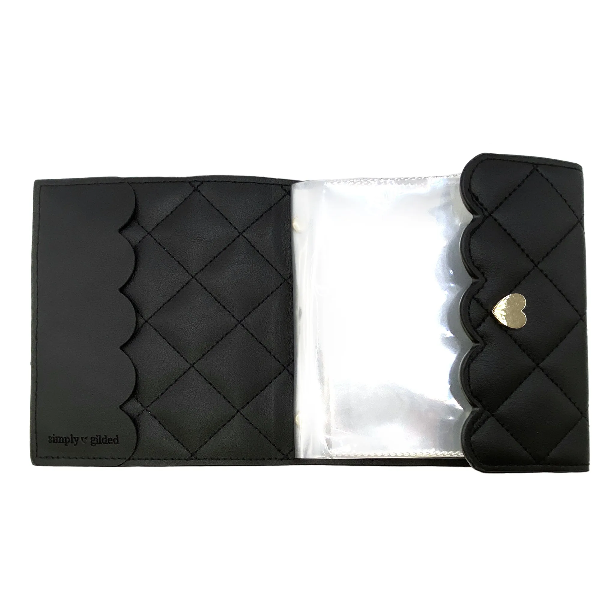Quilted Black Mini Album (light gold hardware)