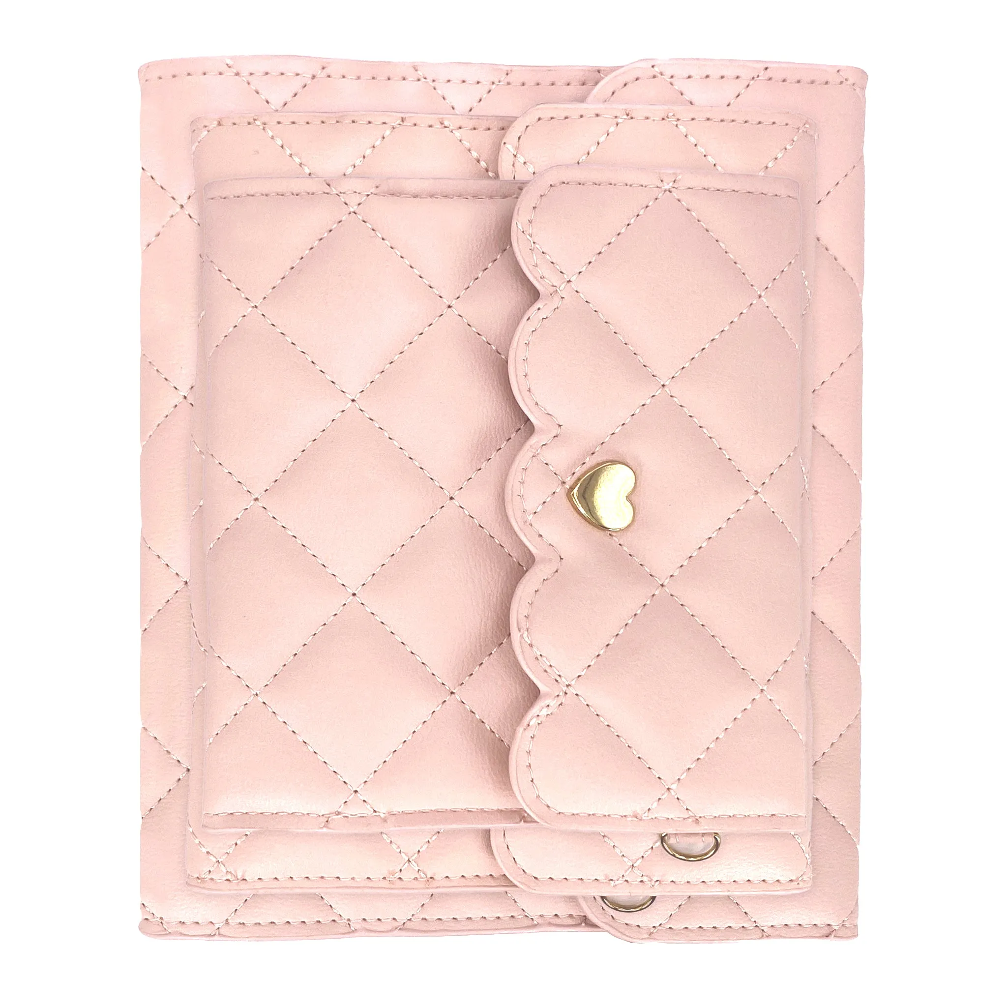 Quilted Pink Album Bundle (light gold hardware)