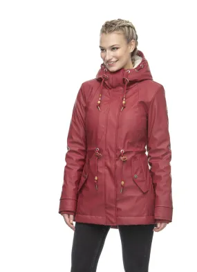 Rode jas van polyester | Ragwear jacket monadis rainy red