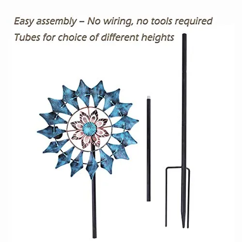 Steadydoggie Wind Spinner 61in Emerald Single Blade Kinetic Spinner Blue