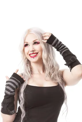 Stripe Strap Armwarmers [BLACK/GREY]