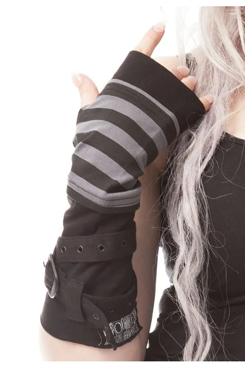 Stripe Strap Armwarmers [BLACK/GREY]