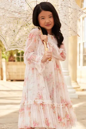Trailing Blooms Long Sleeve Kids Dress