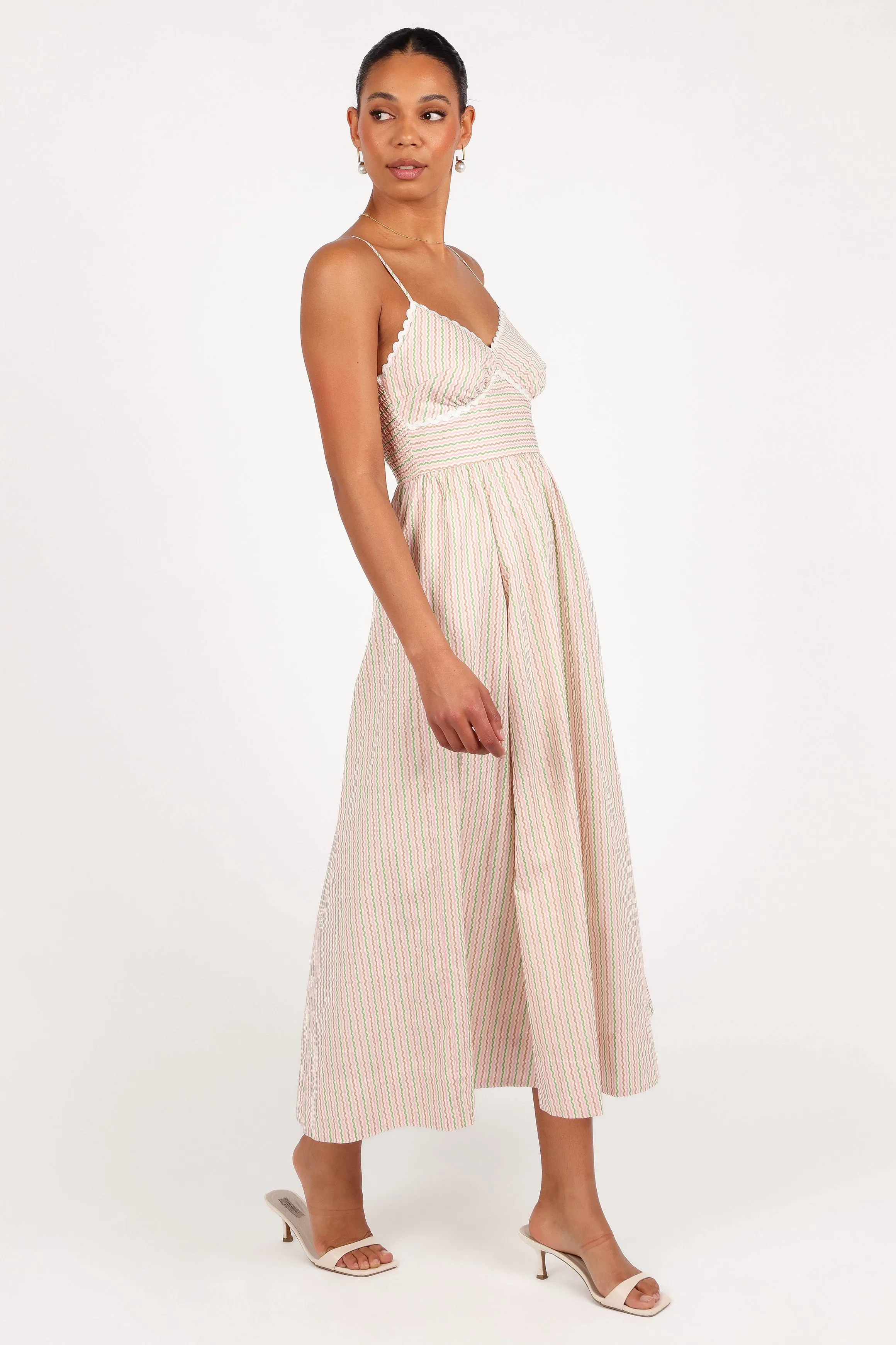 Yasmin Midi Dress - Wave Stripe
