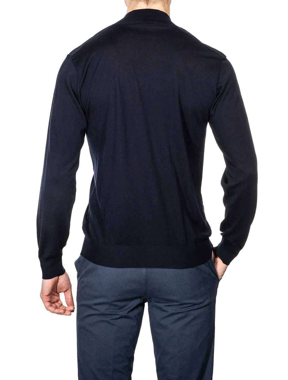 Zip Fastening Turtleneck Navy